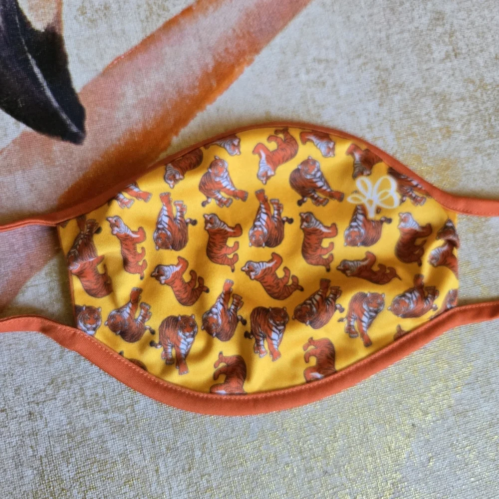 3/$25 Reusable Face Masks Bundle Of Two Animal Print Dolphin Tiger Pink Orange